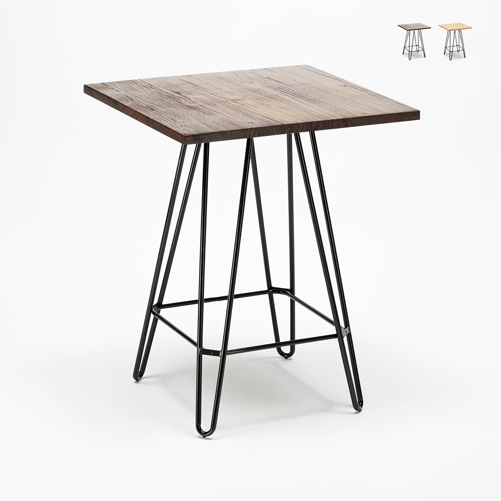 Bolt Stehtisch Stahlrahmen Holzplatte Industrie 60x60 Bars Esszimmer